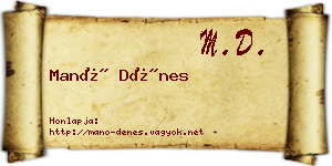 Manó Dénes névjegykártya