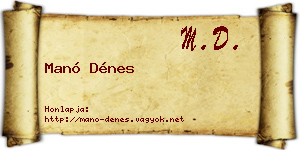 Manó Dénes névjegykártya